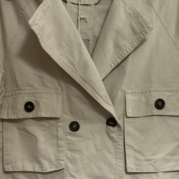 NWT ee:some Los Angeles Cropped Trench Jacket Bone Color - Picture 3 of 9